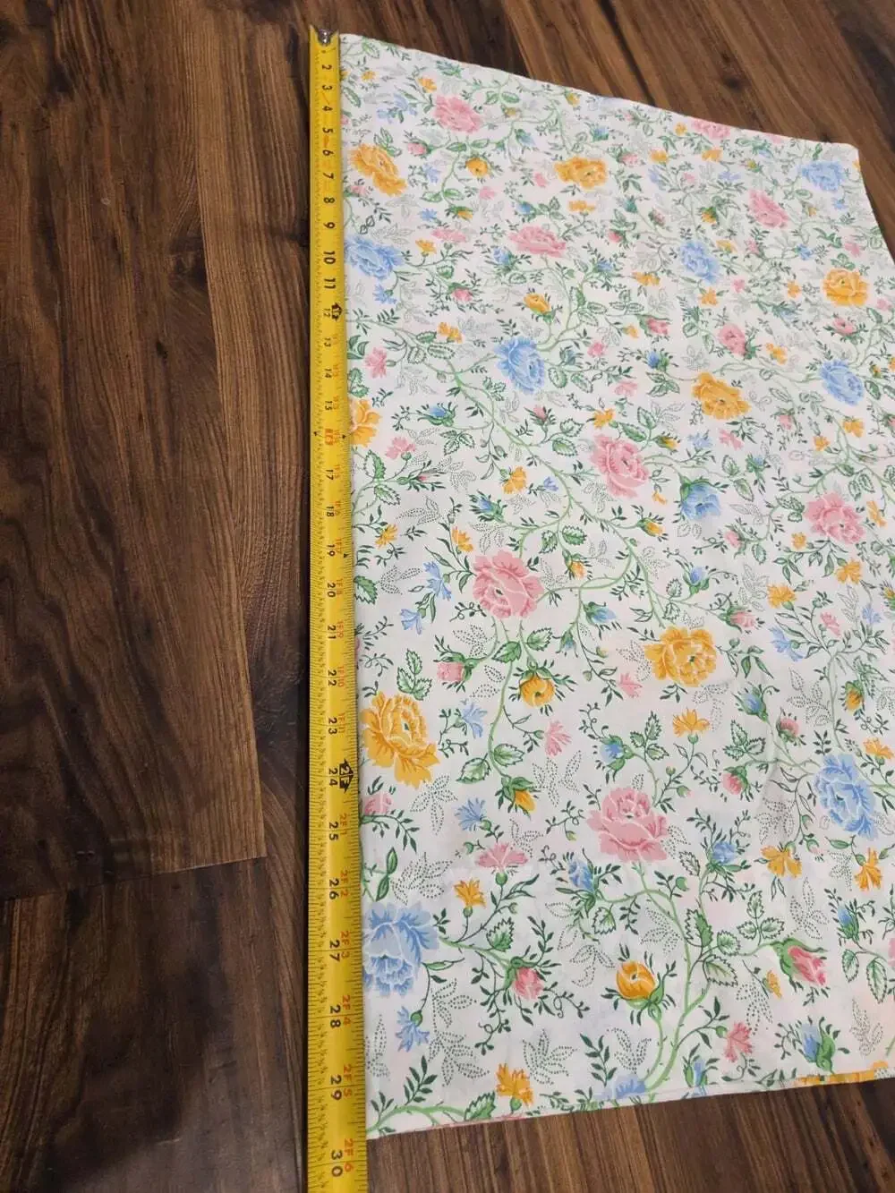 Vtg Shabby Chic Floral Flat Sheet & Pillowcase Set Cottagecore English Rose